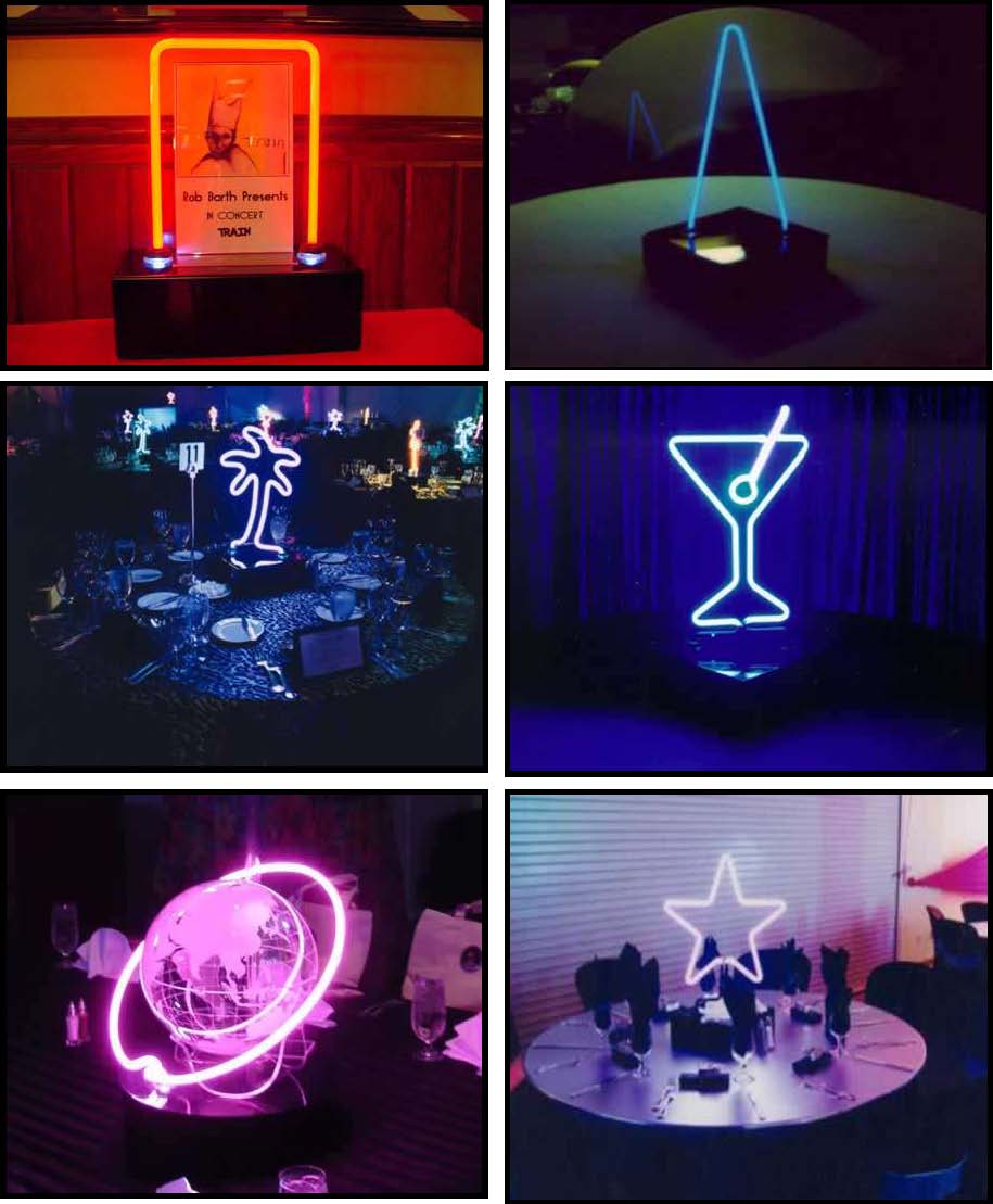 audio video & lighting - neon centerpieces